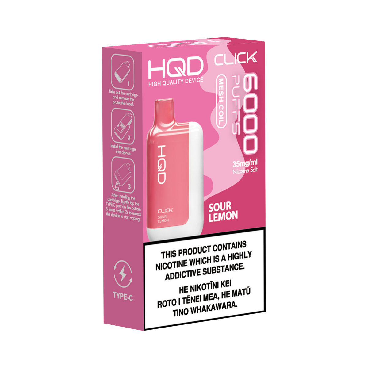 HQD Click Kit - Sour Lemon - Vapoureyes NZ