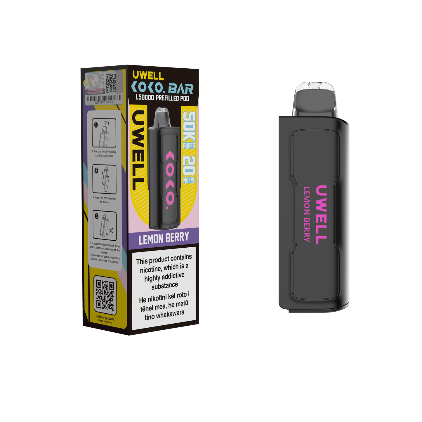 UWELL - KOKO Bar L50000 Pod - Lemon Berry - Vapoureyes